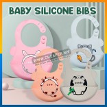 Baby Silicone Bibs Adjustable Waterproof Feeding Lembut Baby Bib Kids Boy Girl Aprons Children Eating Meal