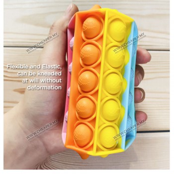 Rainbow Pelangi Pop It Fidget Toys Push Bubble Squishy Stress Reliever Needs Anti-Stress for Adult Children