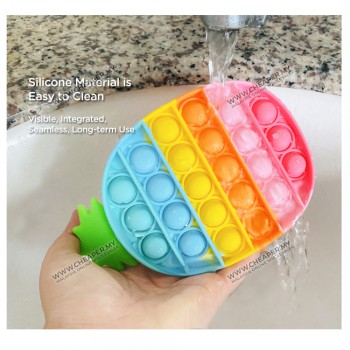 Rainbow Pelangi Pop It Fidget Toys Push Bubble Squishy Stress Reliever Needs Anti-Stress for Adult Children