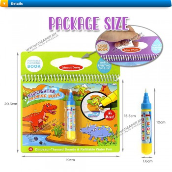 Magic Water Air Drawing Colouring Mewarna Book Doddle Single Use Drawing Sheet With Water Marker【FREE PEN】