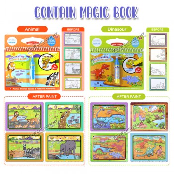 Magic Water Air Drawing Colouring Mewarna Book Doddle Single Use Drawing Sheet With Water Marker【FREE PEN】