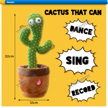 Dancing Cactus Dance Toy 120 Songs Swing Twisted Electric Plush Musical Lagu Singing dan Dancing Menarik