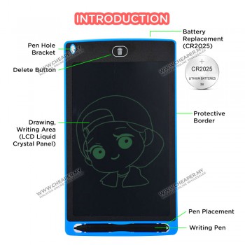 Portable 8.5 / 10 / 12inch LCD Smart LCD Notepad Graphic Writing Erasable Tablet Pad Kid Children Drawing Board 