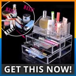 Clear Acrylic Cosmetic Makeup Accessories Storage Box Organize Jewelry Lipstick Case Holder