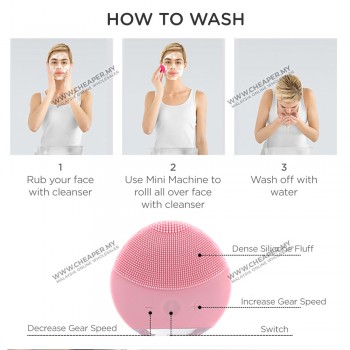 Electric Vibration Facial Face Cleansing Brush Waterproof Blackhead Cleaner Muka Silicone Cleansing Brush