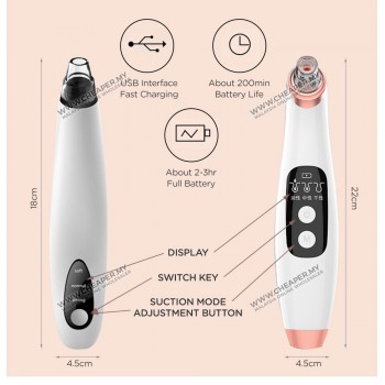 Blackhead Remover Facial Skin Cleanser Vacuum Suction Sedutan Pore Clean Machine Clean Beauty Device Muka