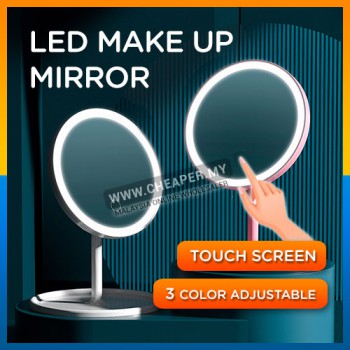 USB 3 Mode LED Light Makeup Beauty Makeup Mirror Cermin Adjustable Rotation Countertop Cosmetic Mirror