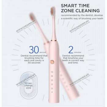 Electric Toothbrush 6 Modes Gentle Clean Care Vibration Sonic USB Rechargeable Toothbrush For Adult