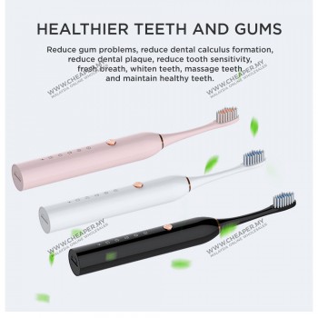 Electric Toothbrush 6 Modes Gentle Clean Care Vibration Sonic USB Rechargeable Toothbrush For Adult