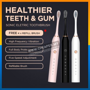 Electric Toothbrush 6 Modes Gentle Clean Care Vibration Sonic USB Rechargeable Toothbrush For Adult