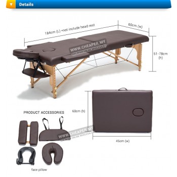 Massage King Portable Folding Massage Bed Table (High Grade PU Leather)