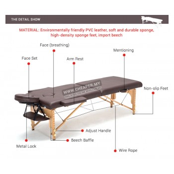 Massage King Portable Folding Massage Bed Table (High Grade PU Leather)