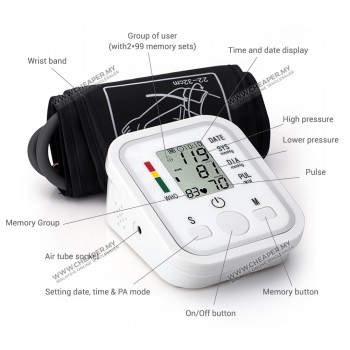 Digital Arm Blood Pressure LCD Monitor & Heart Beat Monitor