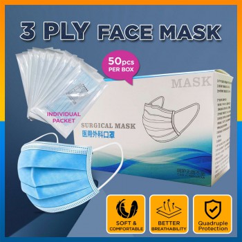 3-Ply KN95 Earloop 5/10/50pcs pack Disposable Protective Medical Face Mask Adult Face Mask Pelitup Muka Dewasa