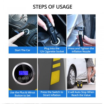 12V Multi-Purpose Car Air Compressor Tire Inflatable Air Pump Car Portable Inflator Pam Udara Kereta Tayar