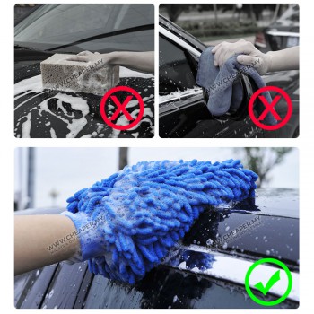 Car Vehicle Wash Mitt Microfiber Soft Hand Glove Washing Towel Semua Kereta Saga Wira Waja Myvi Viva Axia