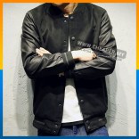 NEW!!! Korean Stylish Men Layered Baseball Jacket Good Quality Waterproof Jacket Collar Casual Fashion Fit