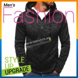 Men's Season Autumn Hoodies Sweater Stylish Contrast Long Sleeve Zip-Up Thickened Outerwear