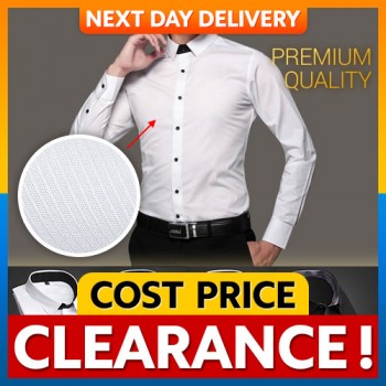 [CLEARANCE] Men Classic Long Sleeve Shirt Premium High Quality Wrinkle Free Fabric