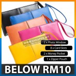 Long Purse Ladies Wax PU Leather Card Holder Clutch Phone Wallet Compartment