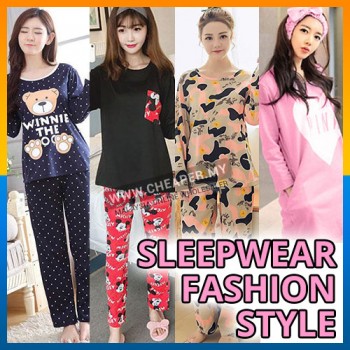 Spring Autumn Women Ladies Sleepwear Pyjamas Nightwear Long Sleeve Pants Set