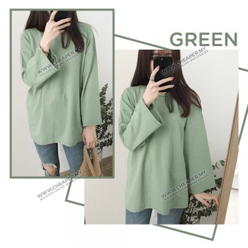 Korean Spring Autumn Long-Sleeve Women Top Blouse Clothes Baju Panjang Lengan Top Loose Fashion Clothing