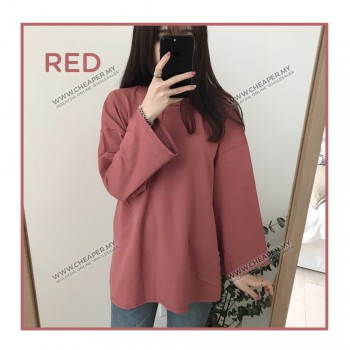 Korean Spring Autumn Long-Sleeve Women Top Blouse Clothes Baju Panjang Lengan Top Loose Fashion Clothing