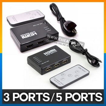 3/5 Ports HDMI Switch Selector Switcher Splitter Hub with Remote Control