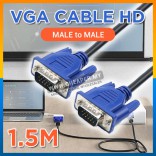 1.5M VGA/RGB Cable HD 15pin Male to Male 3C+4 for HDTV Projector Monitor VGA Cord Projektor Wayar Plug Play