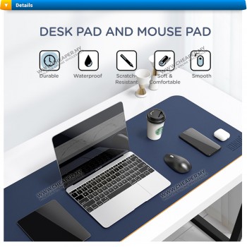 Mousepad Keyboard Mat Stitched Large PU Leather with Anti-Slip Suede Smooth Mouse Pad of Kulit Pu Leather