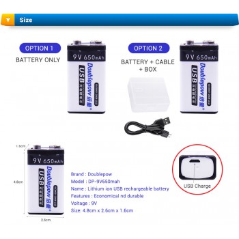 SmartTAG TouchnGo RECHARGEABLE 9V USB Battery 650mAh devices toys