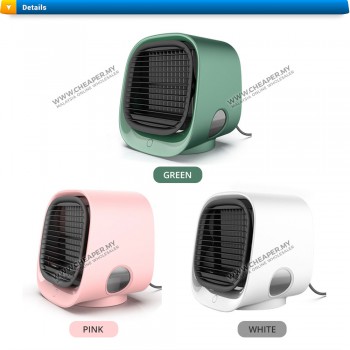 Mini Evaporative Portable Personal Air Conditioner Air Cooler Penyejuk Udara USB Desk Quiet Senyap Fan 