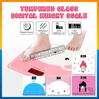 Cute Cartoon Electronic Health Digital Cartoon Intelligent Tempered Glass Scale Accurate Penimbang Badan