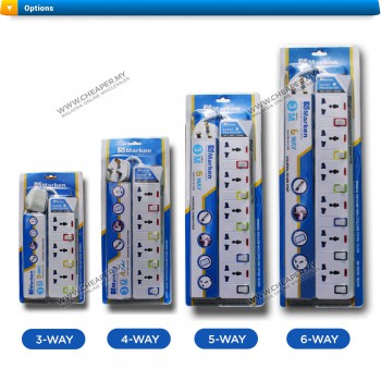 3/4/5/6 Way International Extension Trailing Socket 3 METER Cable Sambungan Soket Connecting The Future 