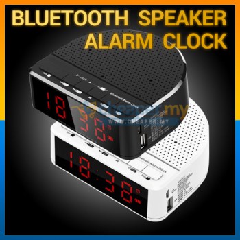 Bluetooth Wireless Speaker with Alarm Clock, Radio, Memory Card