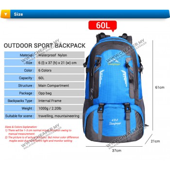 60L Sport Backpack Outdoor Hiking Backpack Athletic Sport Travel Backpack sports bag