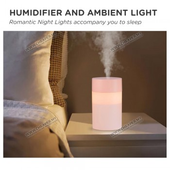 USB Portable Mist Air Humidifier with Colorful LED Night Lamp Fresh Air Relieve Relax Pelembap Kabus Udara