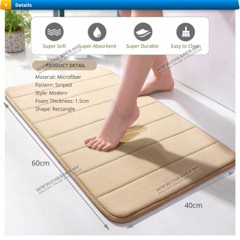 Bath Kitchen Carpet 40*60cm Water Absorption Rug Shaggy Memory Foam Bathroom Mat Floor Mat Alas Kaki