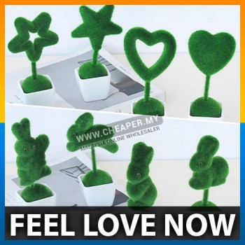 4pcs Decoration Artificial Flowers Fake Grass Ball Love Shaped Simulation Plant