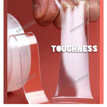 Power Tape Traceless Washable Adhesive Double Sided Reusable Clear Sticky Power Tape 2cm 3cm 5cm
