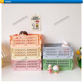 Trend Foldable Storage Box Stackable Multifunctional Organisers Barangan Containers Home Office Bilik Room