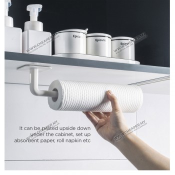 Multifunctional Adhesive Wall Hook Kitchen Bathroom Shelf Storage Toilet Holder Stand Cangkuk Rack Wall