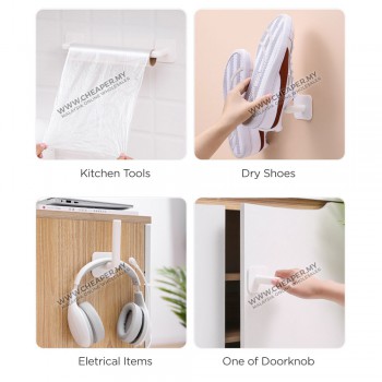 Multifunctional Adhesive Wall Hook Kitchen Bathroom Shelf Storage Toilet Holder Stand Cangkuk Rack Wall