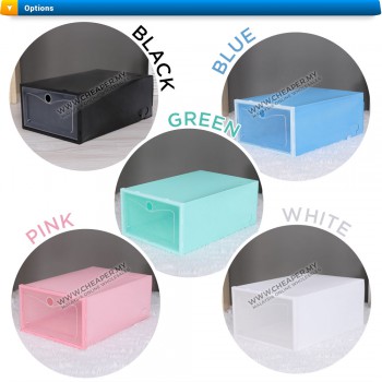 Eco-Friendly Unisex Stackable Transparent Colorful Shoe Storage PP Box Case Penyimpan Kotak Kasut Racks Box