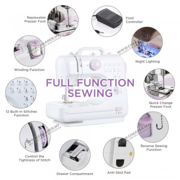 Multifunctional Sewing Machine FHSM 505A Pro Upgraded 12 Sewing Portable Mini Household Sewing Mesin Jahit