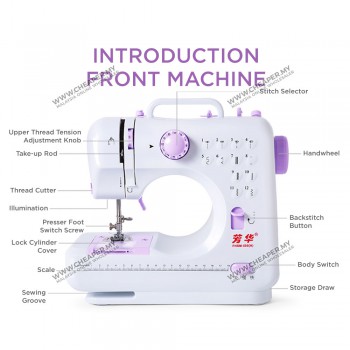 Multifunctional Sewing Machine FHSM 505A Pro Upgraded 12 Sewing Portable Mini Household Sewing Mesin Jahit