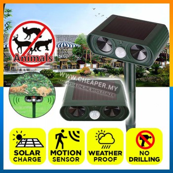 Solar-powered PIR Sensor Ultrasonic Pest Animals Repeller Outdoor Yard