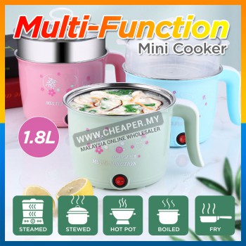 1.8L Multifunction Mini Electric Stainless Steel Hot Pot Frying Pan Cooker Cooking Memasak Periuk Panas