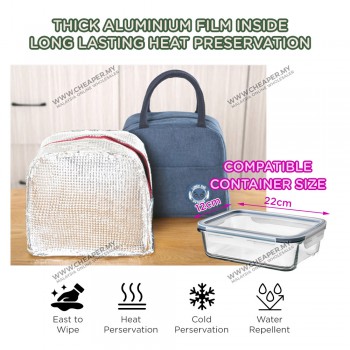 Insulated Portable Lunch Cooler Bag Children Warm Meal Bag Storage Bag Student Budak Kanak Hidangan Hangat