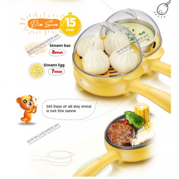 Multifunction Electric Mini Non-Stick Frying Pan Steam Boil Cooker Rice Sarapan Breakfast All Day Meal